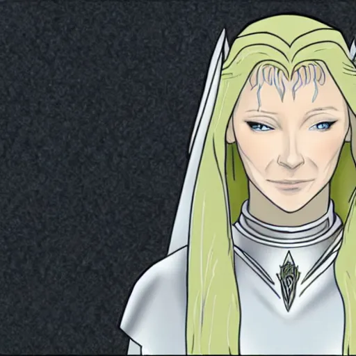 Image similar to cate blanchett as galadriel in anime style