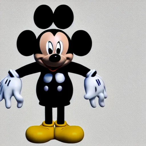 Image similar to Mickey Mouse in the style of Rick Owens, Organization XIII, unreal engine 5 render