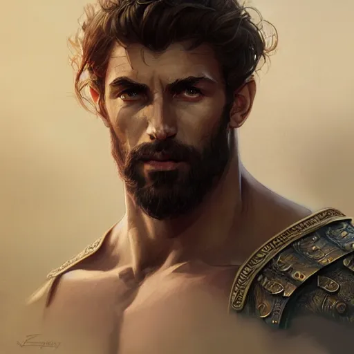 handsome portrait of spartan - leonidas bodybuilder