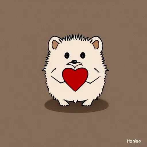 Image similar to twitch emote of a cute hedgehog, heart, love, adorable, cute