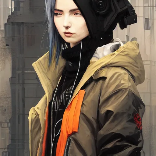 Image similar to very cool girl white hair girl with mask, streetwear, techwear, cyberpunk style outfit, full body, nose piercing, detailed portrait, intricate complexity, by greg rutkowski, cushart krentz, artgerm, ross tran, conrad roset, takato yomamoto, ilya kuvshinov. 4 k, beautiful, cinematic dramatic atmosphere, portrait lighting