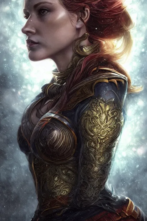 Prompt: Majestic and regal portrait of a female Robin, DC universe, Perfect face, beautiful, intricate, epic, elegant, menacing, fantasy, highly detailed, digital painting, hard focus, beautiful volumetric lighting, epic light, ultra detailed, by Leesha Hannigan, Ross Tran, Thierry Doizon, Kai Carpenter, Ignacio Fernández Ríos