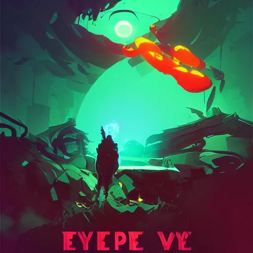 Image similar to The EYE game poster printed on playstation 2 video game box , Artwork by Anton Fadeev and greg rutkowski, cinematic composition, poster, poster!!!