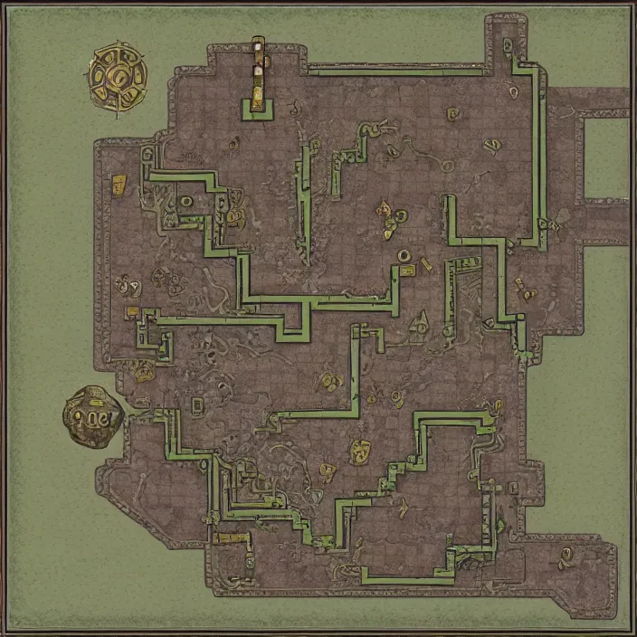 Prompt: dungeon map by dysonlogos, level of the dungeon