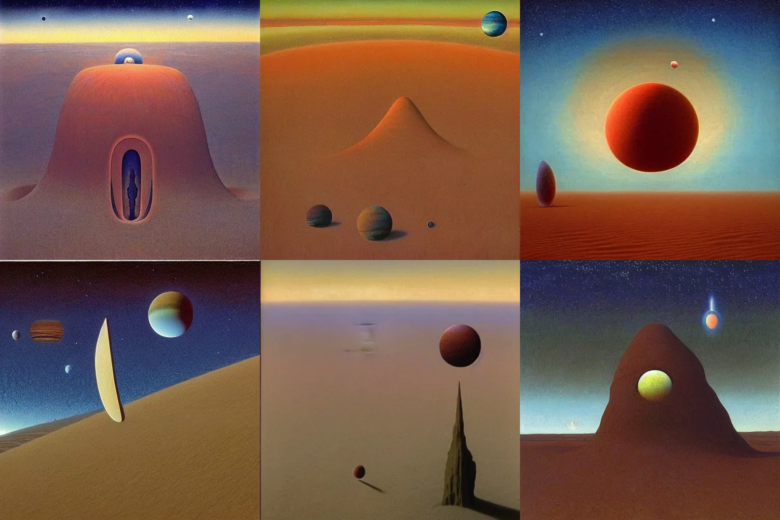 Prompt: !!! cloisonnism!!! view of planets in no mans sky masterpiece moebius bekskinski