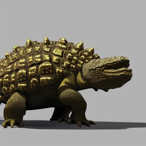 Prompt: ray traced render of ankylosaurus
