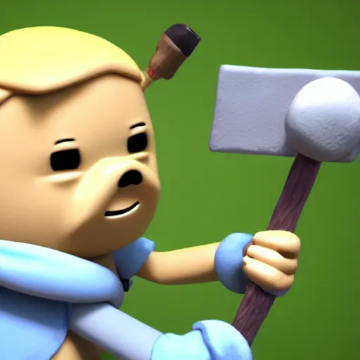 Image similar to Finn the human from Adventure Time, close up shot, 3D render, blender, trending on artstation and unreal engine