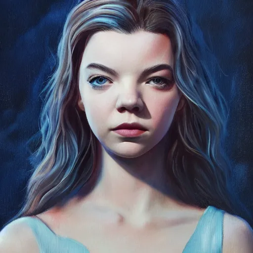 Prompt: ultra realistic painting of Anya Taylor-Joy, instagram by rxkun.jpeg, Organic Painting, Matte Painting, hard edges, textured photoshop brushes, soft focus, 8k, perfect lighting high contrast, trending on artstation