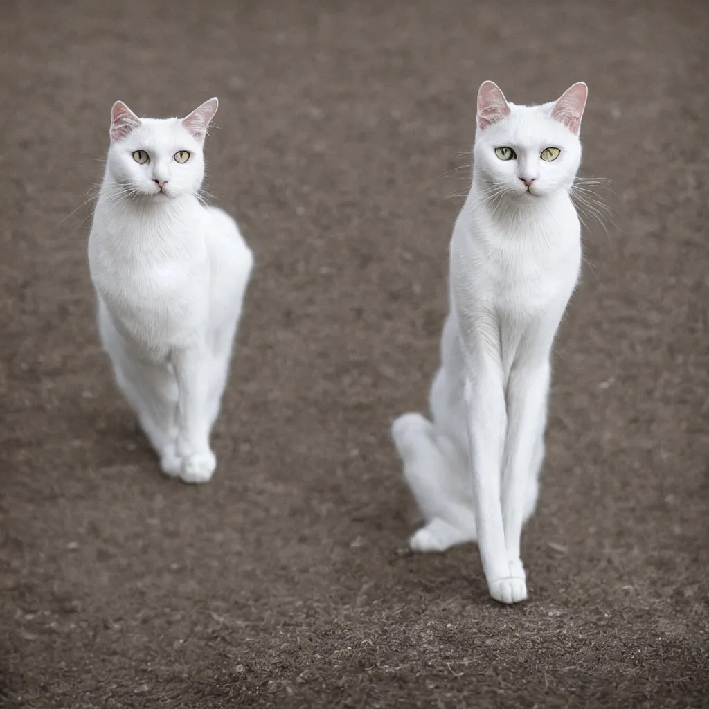 Image similar to a noble white cat, photography