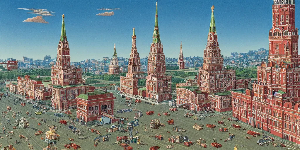 Prompt: moscow state university being set on a fire during invasion of a city, created by hasui kawase, super - detailed, a lot of tiny details, historical illustration