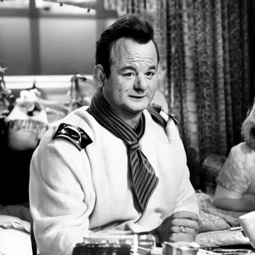 Prompt: bill Murray in the movie White Christmas