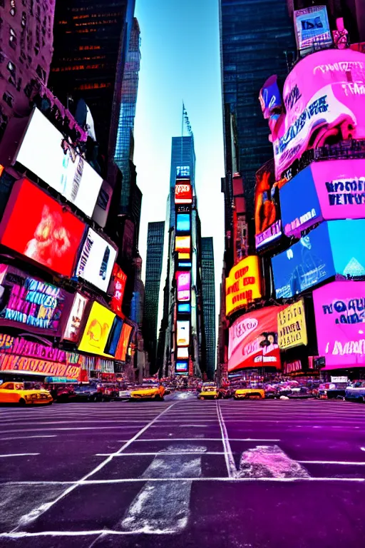 Image similar to neon streets of new york timesquare, 4 k, award winning photo