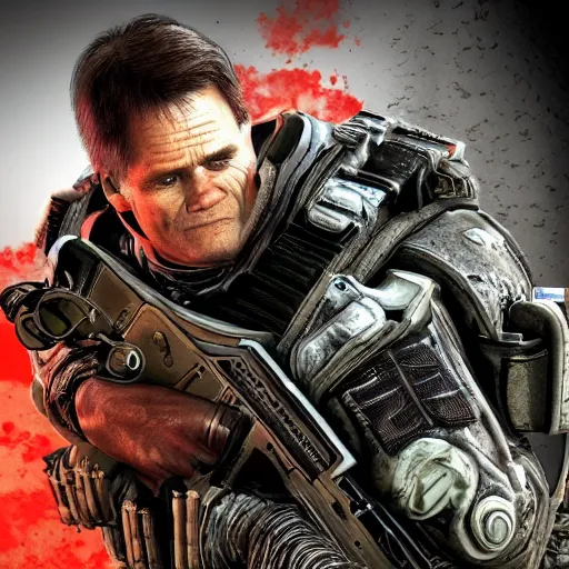 Prompt: Jim Carrey in Gears of War, HD