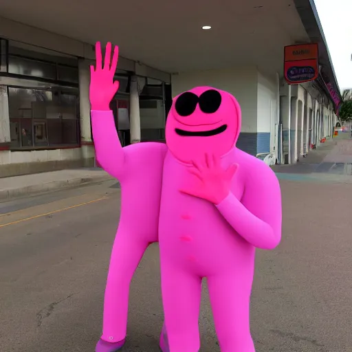 Prompt: pink guy express