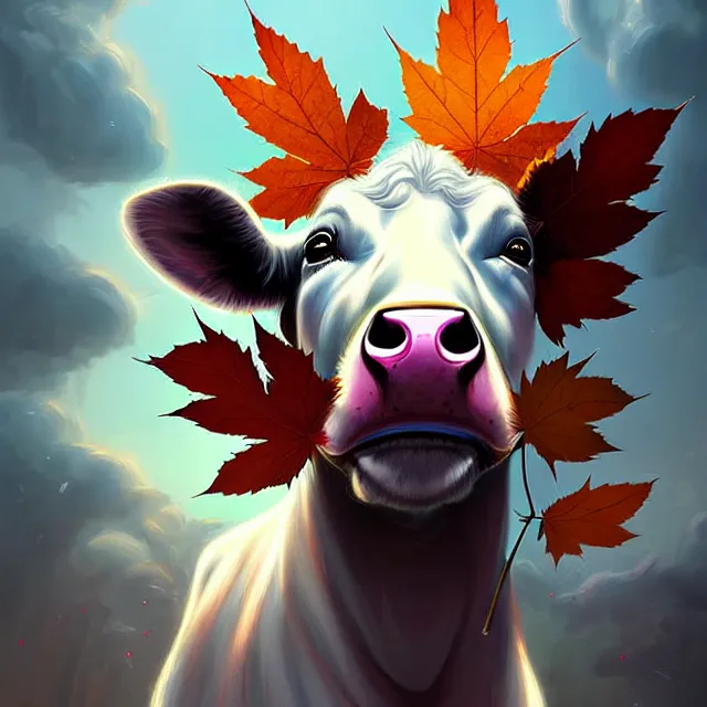 Prompt: epic professional digital art of 🐄🐭 🍁, best on artstation, cgsociety, wlop, cosmic, epic, stunning, gorgeous, much detail, much wow, masterpiece