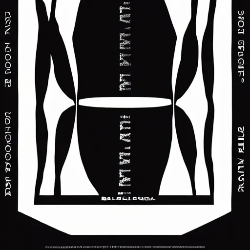 Prompt: black on white graphic poster for balenciaga in style of david rudnick, acid, y 2 k