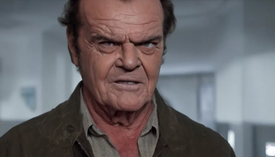 Prompt: young Jack Nicholson in The Avengers (2012), cinematic lighting, cinematography