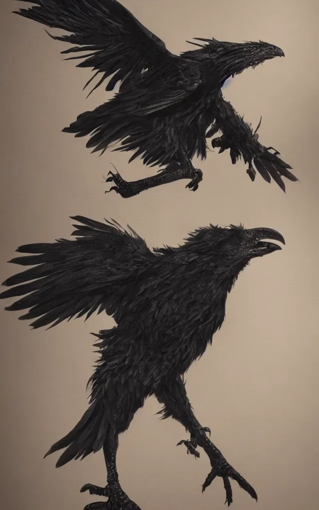 Prompt: mutant hybrid between human and crow, dynamic composition, dramatic lighting, hyperrealistic, ultra detailed