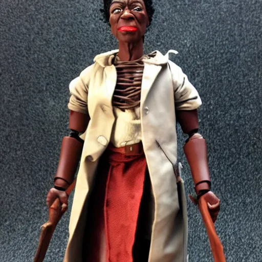 Image similar to maya angelou cosplay kunta kinte, stop motion vinyl action figure, plastic, toy, butcher billy style