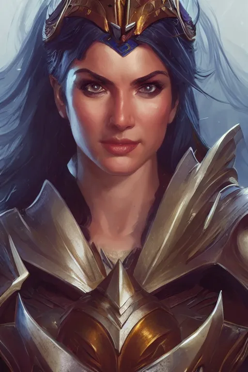 Image similar to amazon valkyrie athena, d & d, fantasy, portrait, highly detailed, headshot, digital painting, trending on artstation, concept art, sharp focus, illustration, art by artgerm and greg rutkowski and magali villeneuve