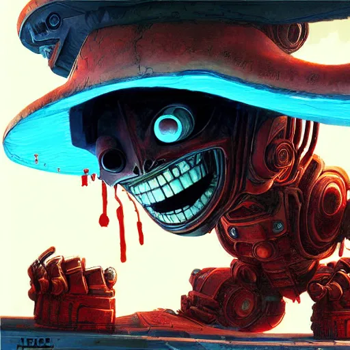 Image similar to alien robot luffy, thief, by isaac asimov and marc simonetti