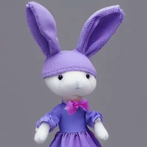 Image similar to beautiful fit female rabbit with symetric face wearing dress, full body, 5 5 mm