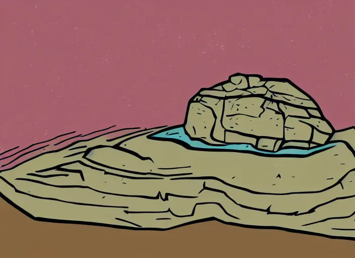 Prompt: a stylized illustration of a rock