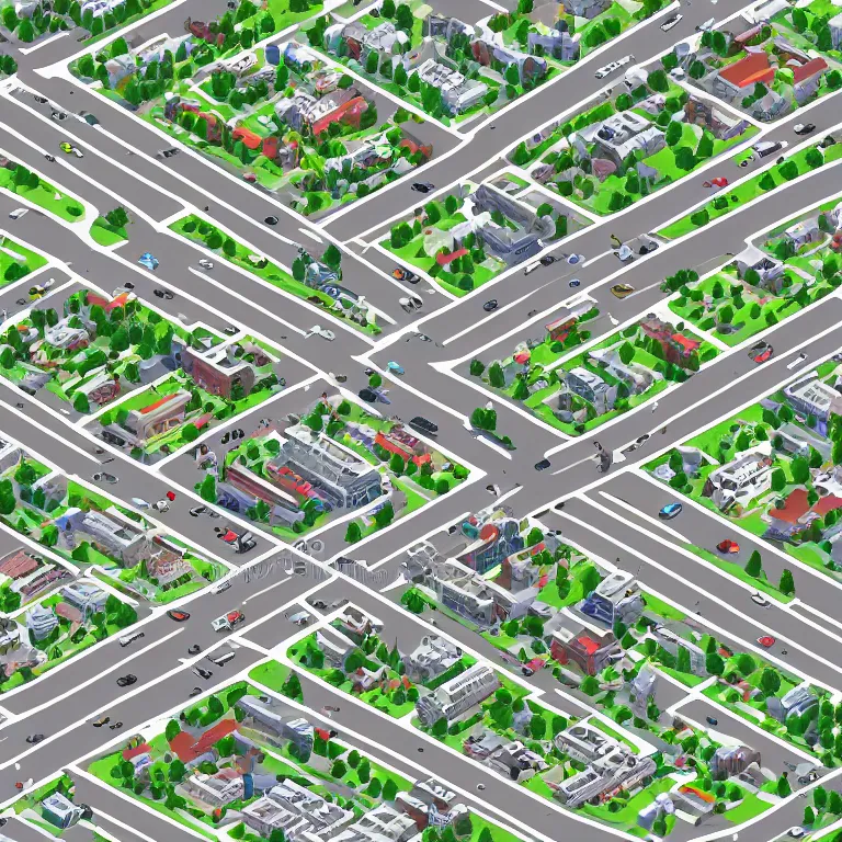 Prompt: isometric view illustration of Moscow suburbs, highly detailed, ultra realistic