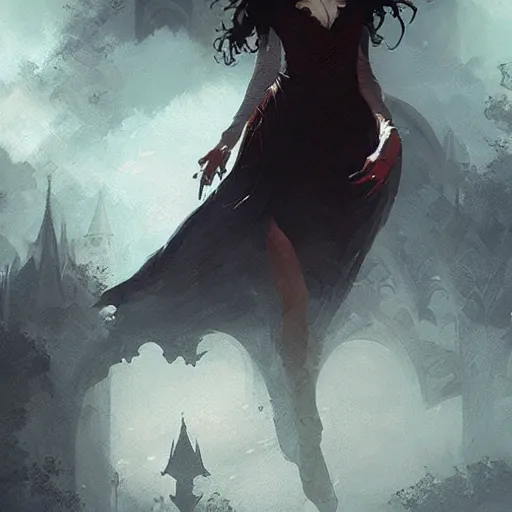 Prompt: Morgane Le Fay . Dark fantasy style. Digital art by Greg Rutkowski