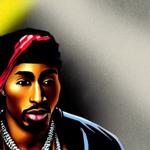 Image similar to Tupac Shakur, screenshot from a 2012s anime