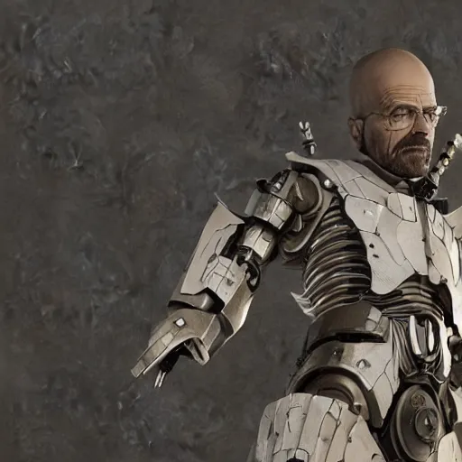 Prompt: Walter White wearing cybernetic battle armor, highly detailed, centered, concept art, 8k octane render