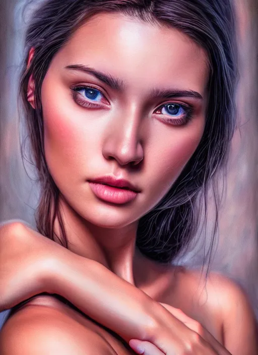 Image similar to photo of a gorgeous young woman in the style of stefan kostic and david la chapelle, realistic, sharp focus, 8 k high definition, 3 5 mm film photography, photo realistic, insanely detailed, intricate, elegant, art by stanley lau and artgerm