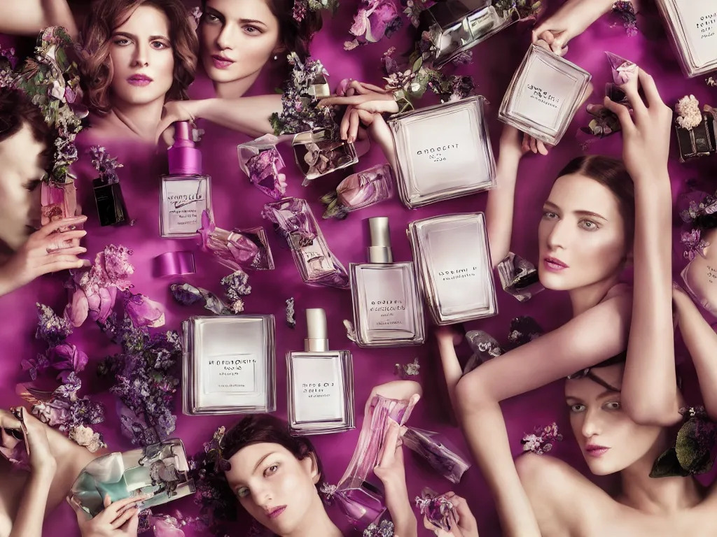 Prompt: portrait fragrance packshot by gregory crewdson, highly detailed, saturated colors, fashion