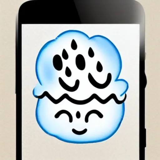 Image similar to Whatsapp sticker of a crying rain cloud.