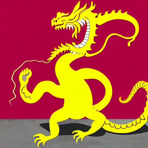 Prompt: Chinese president, bananas, dragon, fight, flaming mountain, fighting stance, painting