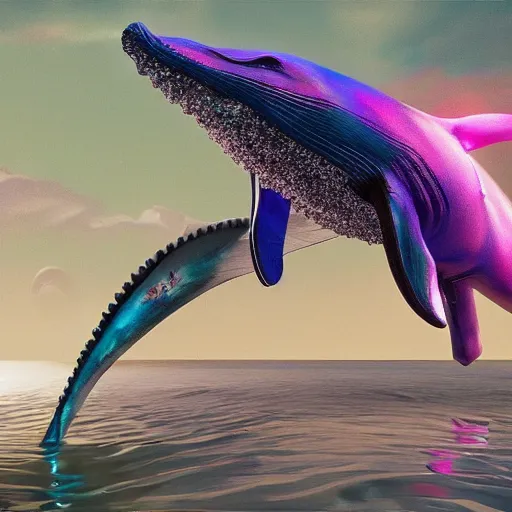 Image similar to a ( ( ( ( unicorn ) ) ) ) whale painted by lisa frank, bosch, and giger, 4 k octane render, unreal engine, zbrush, cgsociety, detailed, hyper detailed, very very very!!!!!! detailed!!!!!!!!!!!!!!!!!!!