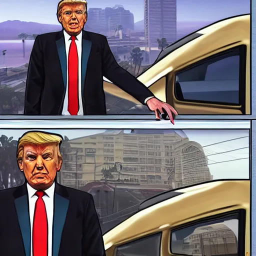 Image similar to GTA V artwork of trump