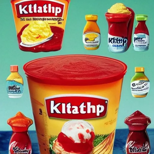 Prompt: product advertisement for ketchup ice cream