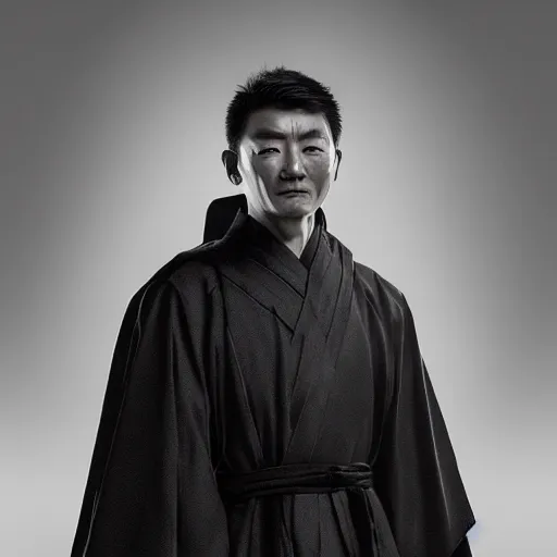 Prompt: portrait painting of a 2 5 - year - old chinese man, taoist priest, dressed in black and white taoist robe, like andy lau, immortal bone, affable ， wenjun lin, unreal engine 5 highly rendered, global illumination, radiant light, detailed and intricate environment