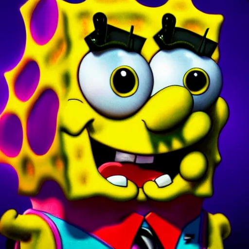 Prompt: perfectly - centered close - up face - portrait of evil spongebob, intricate, elegant, super highly detailed, professional digital painting, artstation, concept art, smooth, sharp focus, no blur, no dof, extreme illustration, unreal engine 5, 8 k, by anne stokes