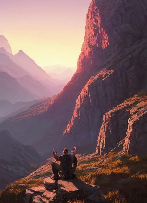 Image similar to highly detailed portrait mountain in gta v, stephen bliss, unreal engine, fantasy art by greg rutkowski, loish, rhads, ferdinand knab, makoto shinkai and lois van baarle, ilya kuvshinov, rossdraws, tom bagshaw, global illumination, radiant light, detailed and intricate environment