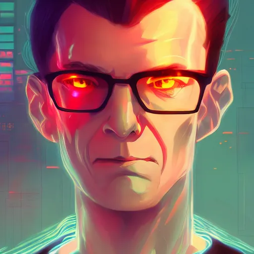 Image similar to william gibson as Case from Neuromancer, ambient lighting, 4k, anime key visual, lois van baarle, ilya kuvshinov, rossdraws, artstation