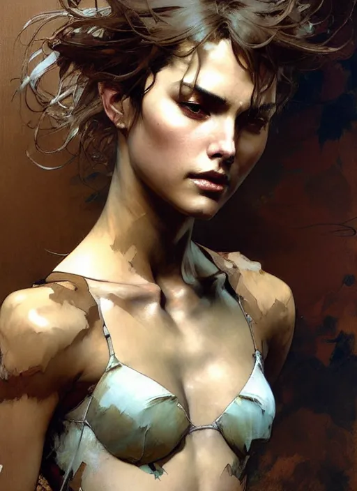 Image similar to beautiful neutral earth toned palette knife painting artwork by yoji shinkawa jeremy mann, dancer, charlie bowater and magali villeneuve and alphonse mucha, gaston bussiere, craig mullins, j. c. leyendecker, by artgerm