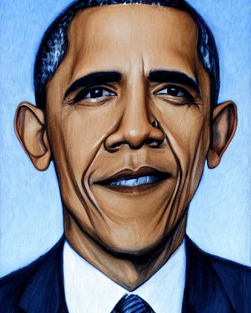 Image similar to an upside down portrait of obama