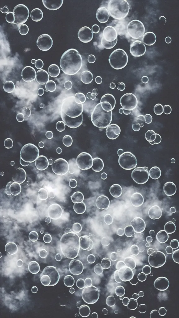 Image similar to bubbles filled with smoke,