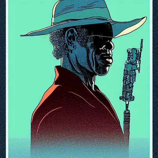 Image similar to danny glover retro minimalist portrait! moebius starwatcher comic by jean giraud, portrait 8 k