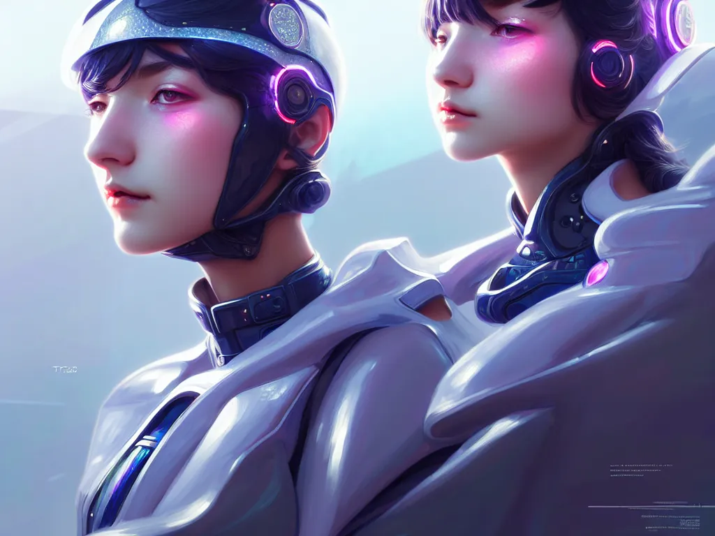 Prompt: portrait futuristic mercury police uniform female, at future neon light rooftop, ssci - fi and fantasy, intricate and very very beautiful and elegant, highly detailed, digital painting, artstation, concept art, smooth and sharp focus, illustration, art by tan zi and ayanamikodon and alphonse mucha and wlop