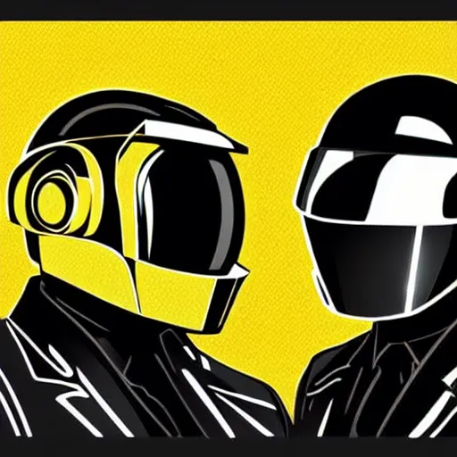 Image similar to daft punk concert in 1 bit art style