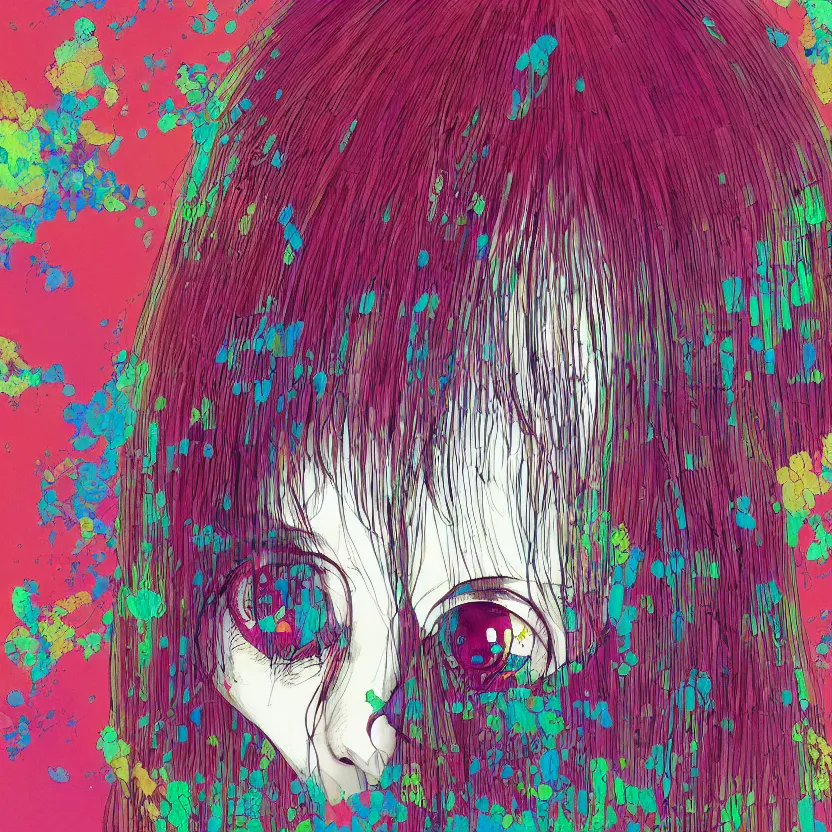 Prompt: a portrait of a girl by inio asano, beeple and james jean, hiroyuki takahashi color scheme, horror, terror