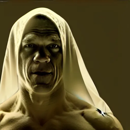 Image similar to john cena as a ghost, you cant see john cena, john cena is invisible to people